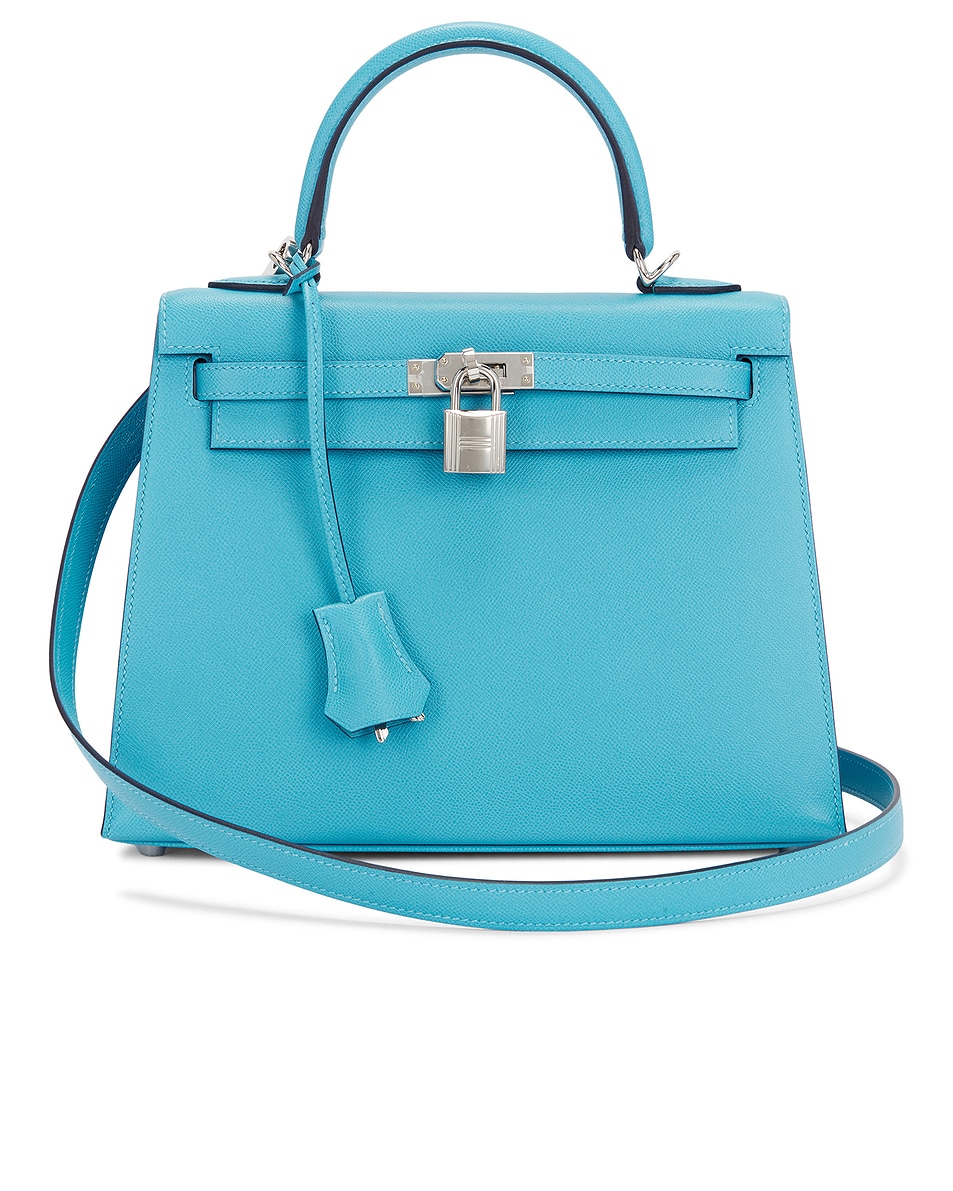 Image 1 of FWRD Renew Hermes Epsom Kelly 25 Handbag in Bleu Du Nord