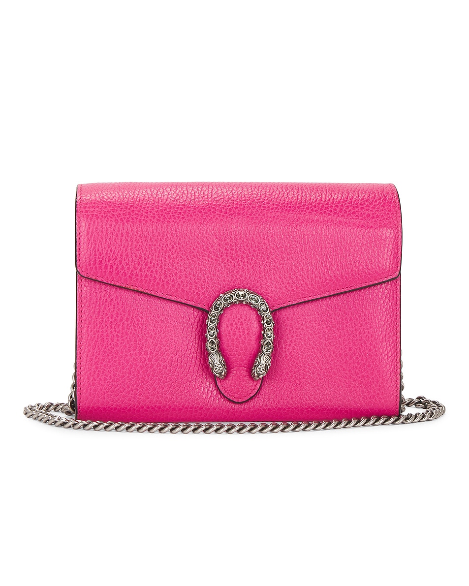 Image 1 of FWRD Renew Gucci Dionysus Wallet On Chain in Pink