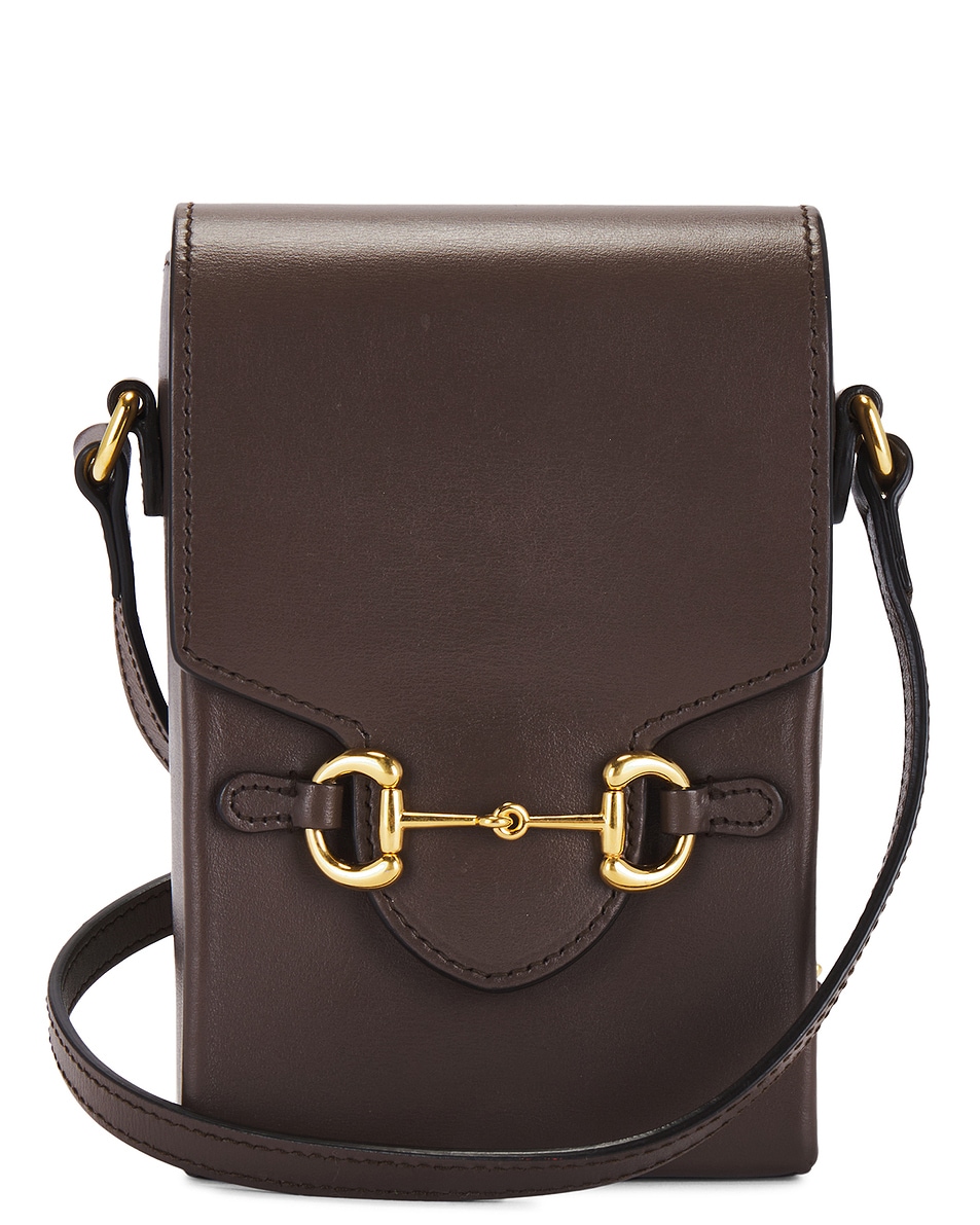 Image 1 of FWRD Renew Gucci Mini Horsebit 1955 Shoulder Bag in Brown