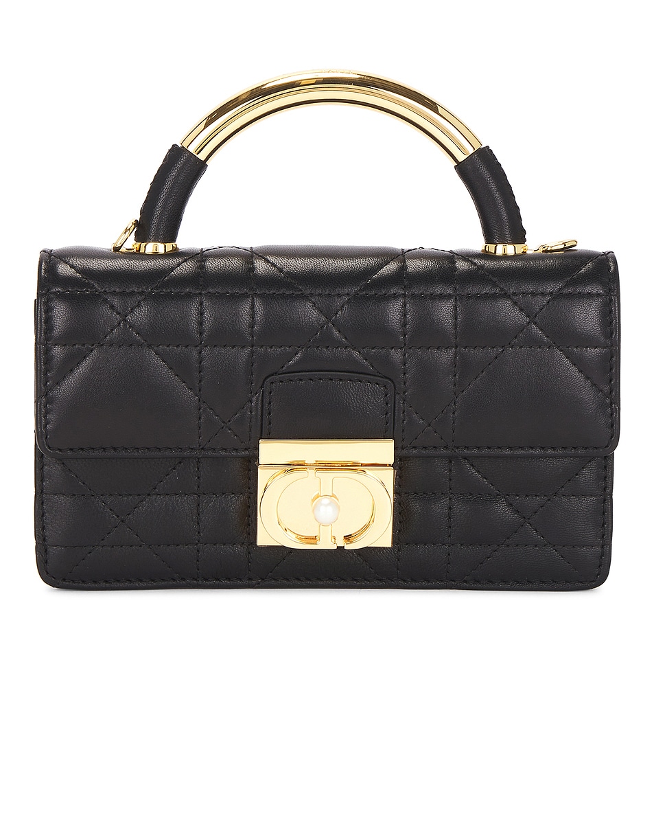 Image 1 of FWRD Renew Dior Macrocannage Ange Shoulder Bag in Black