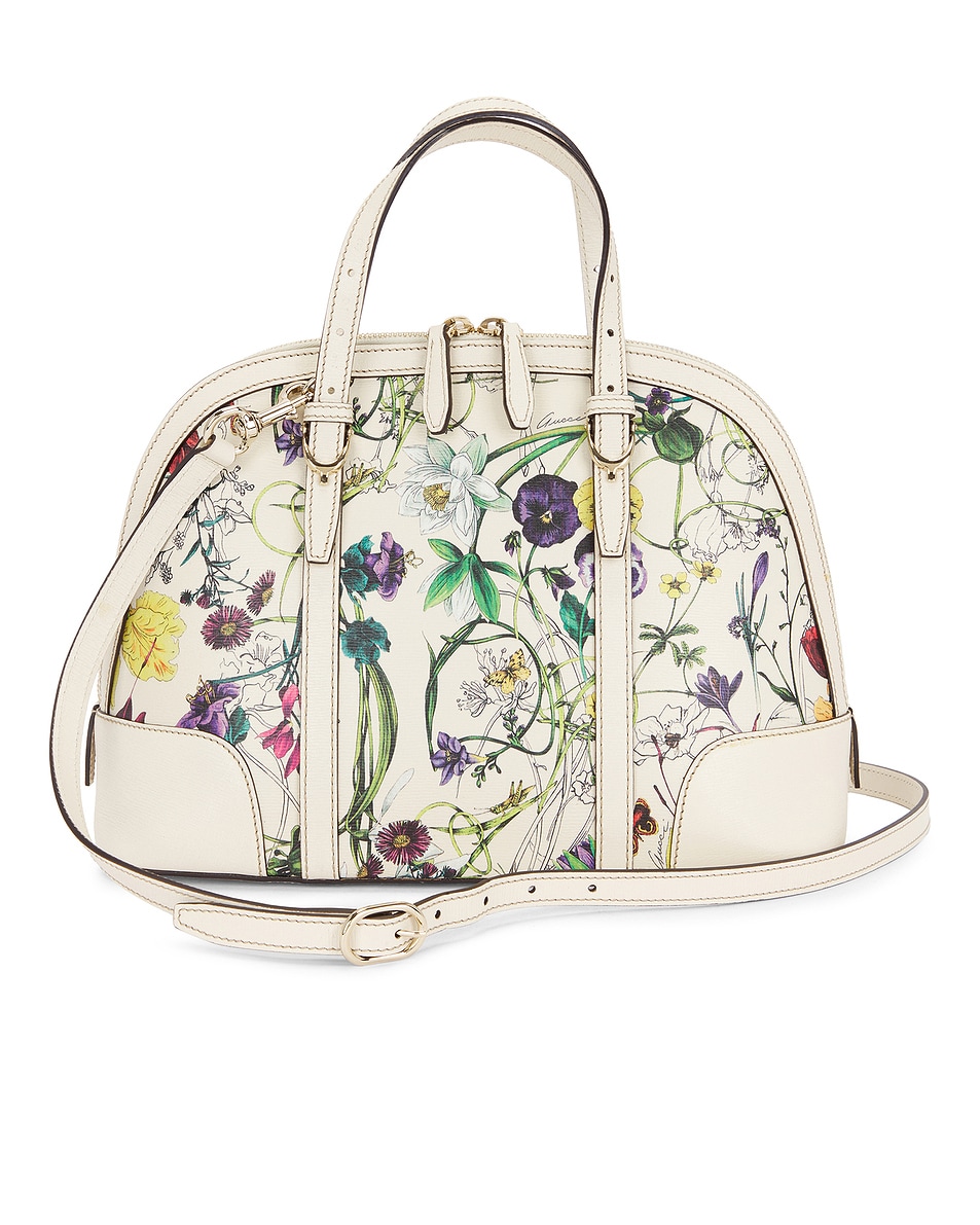 Image 1 of FWRD Renew Gucci Nice Flora Handbag in White