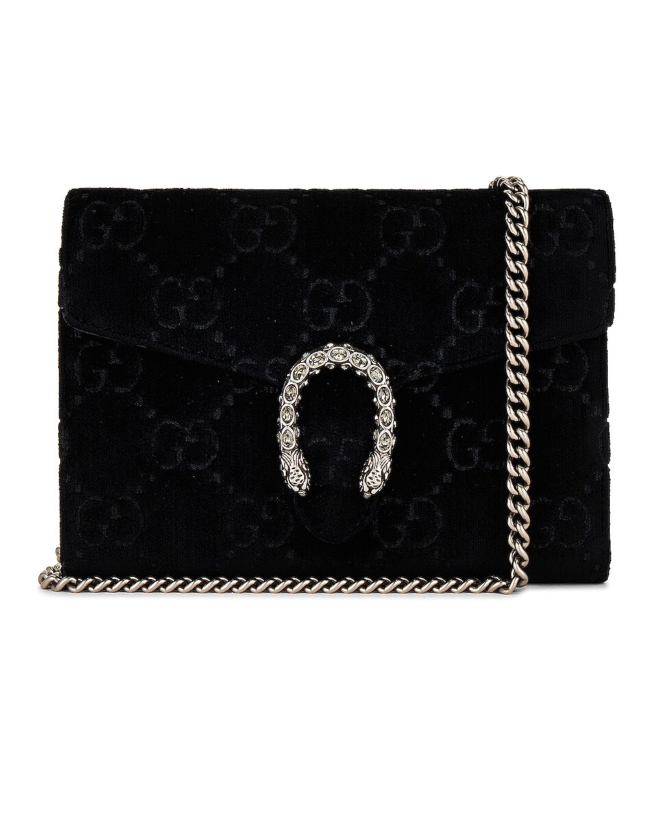 Image 1 of FWRD Renew Gucci Dionysus Mini Chain Bag in Black