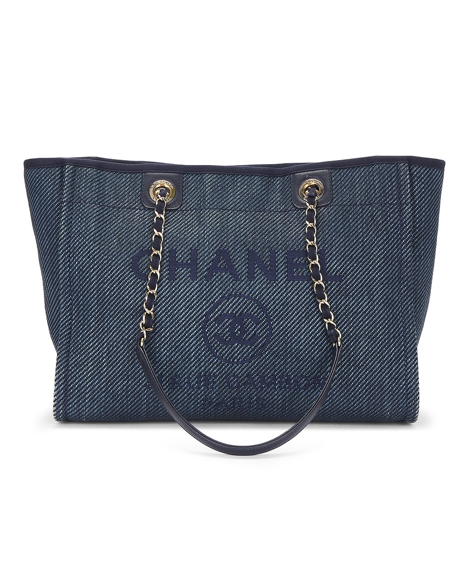 Image 1 of FWRD Renew Chanel Deauville MM Tote Bag in Blue