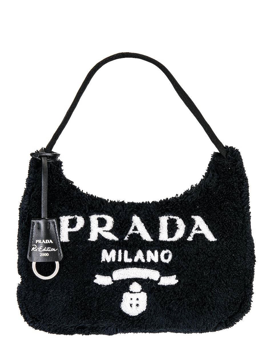 Image 1 of FWRD Renew Prada Re-Edition Terry Bag in Black