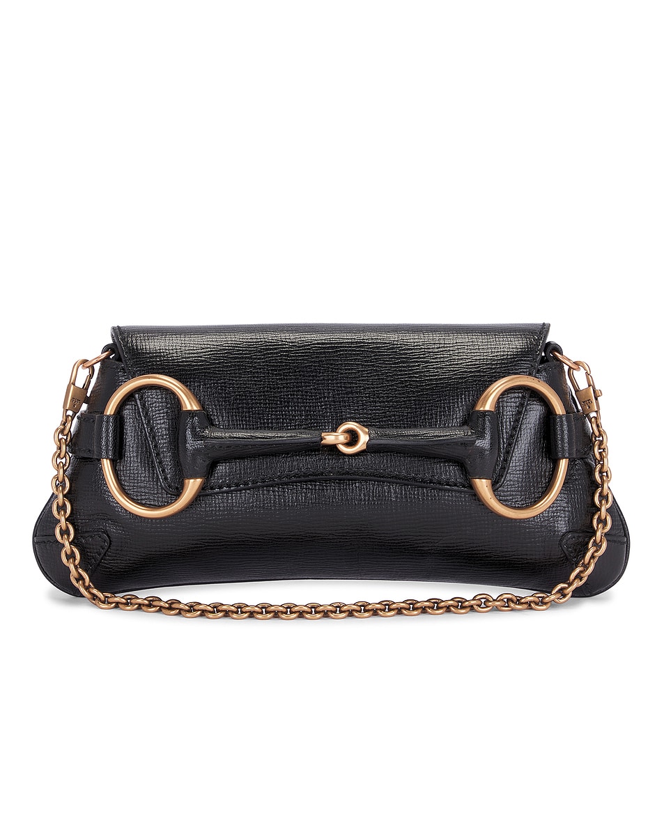 Image 1 of FWRD Renew Gucci Horsebit Clutch in Black