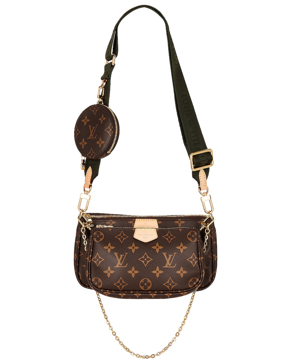 Image 1 of FWRD Renew Louis Vuitton Multi Pochette Accessoires Crossbody Bag in Brown & Green