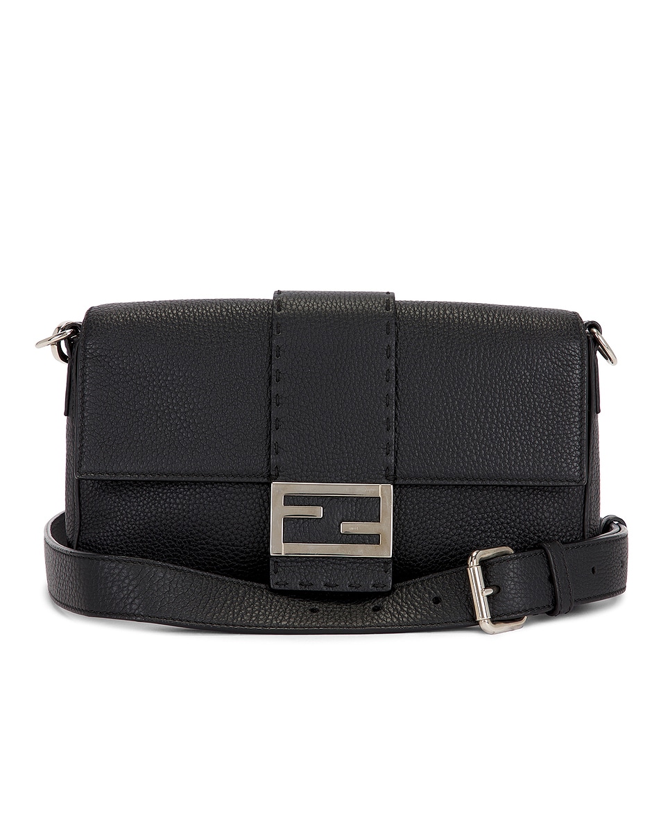 Image 1 of FWRD Renew Fendi Selleria Baguette Shoulder Bag in Black