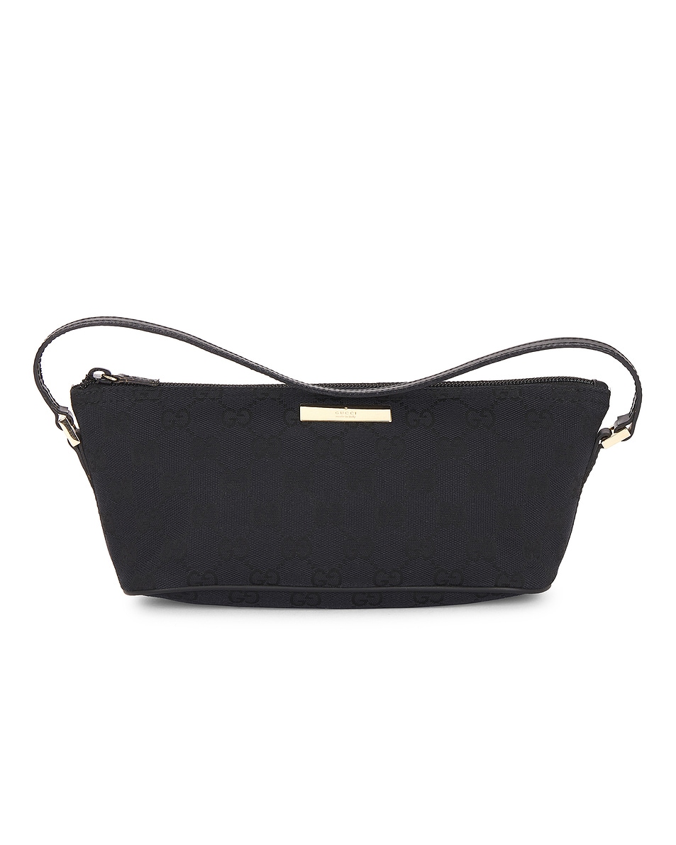 Image 1 of FWRD Renew Gucci GG Boat Pochette Shoulder Bag in Black