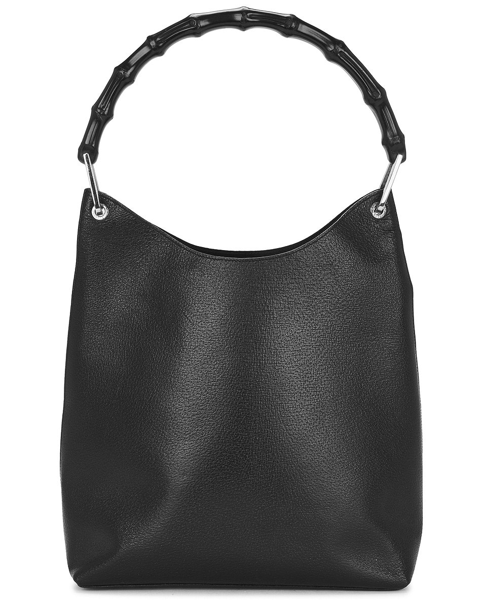 Image 1 of FWRD Renew Gucci Bamboo Hobo Bag in Black
