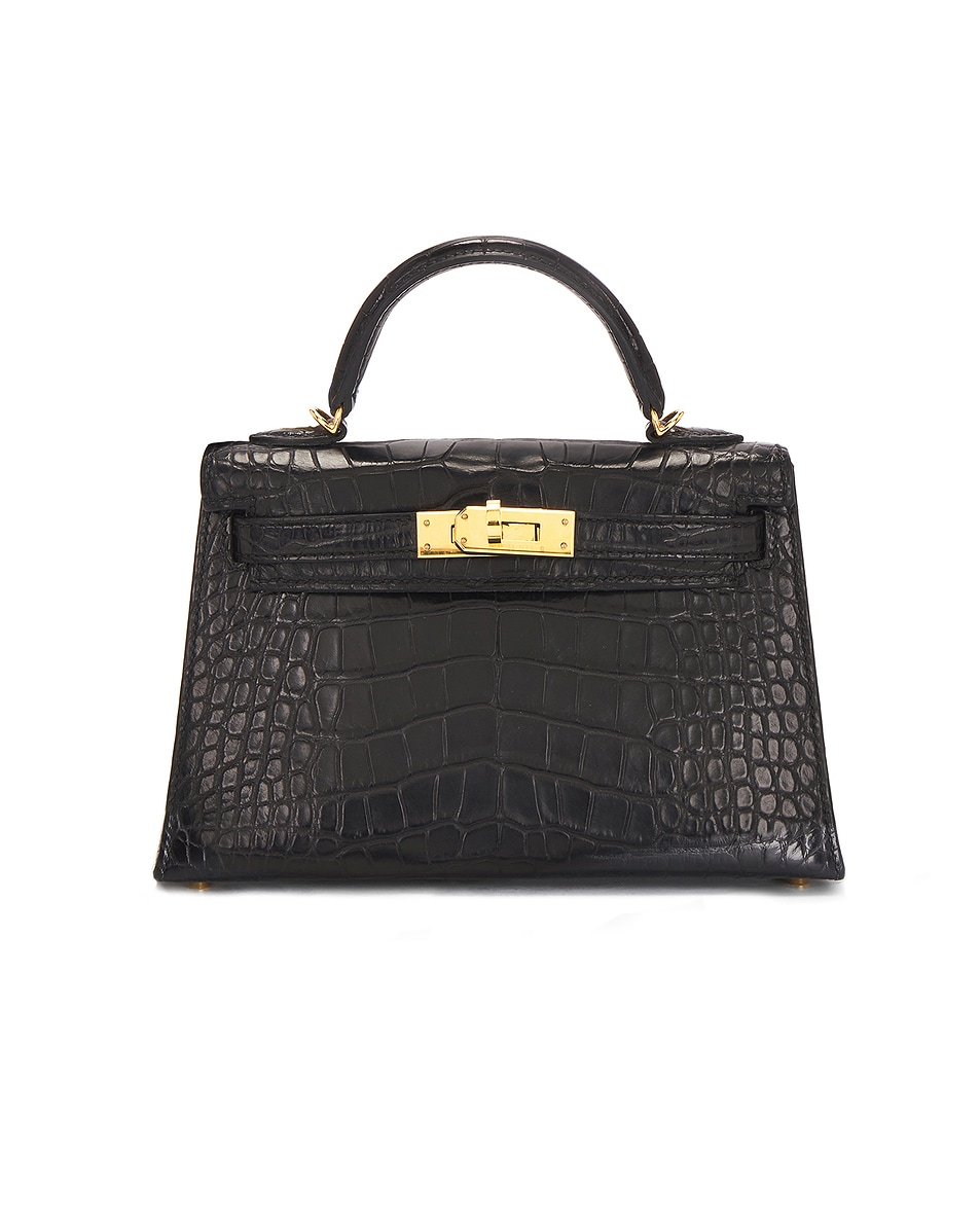 Image 1 of FWRD Renew Hermes Alligator Kelly 20 Handbag in Noir