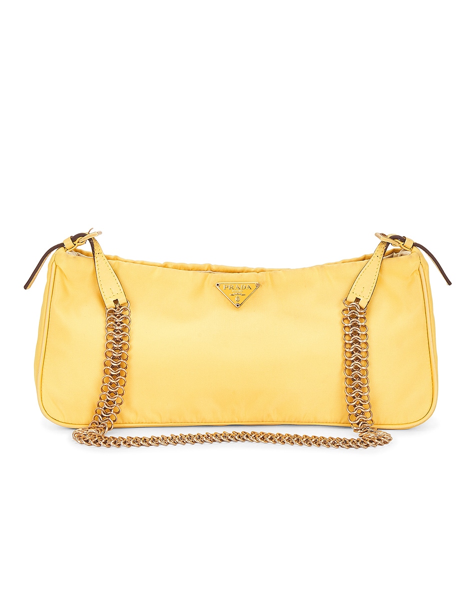 Image 1 of FWRD Renew Prada Tessuto Bacheli Shoulder Bag in Yellow