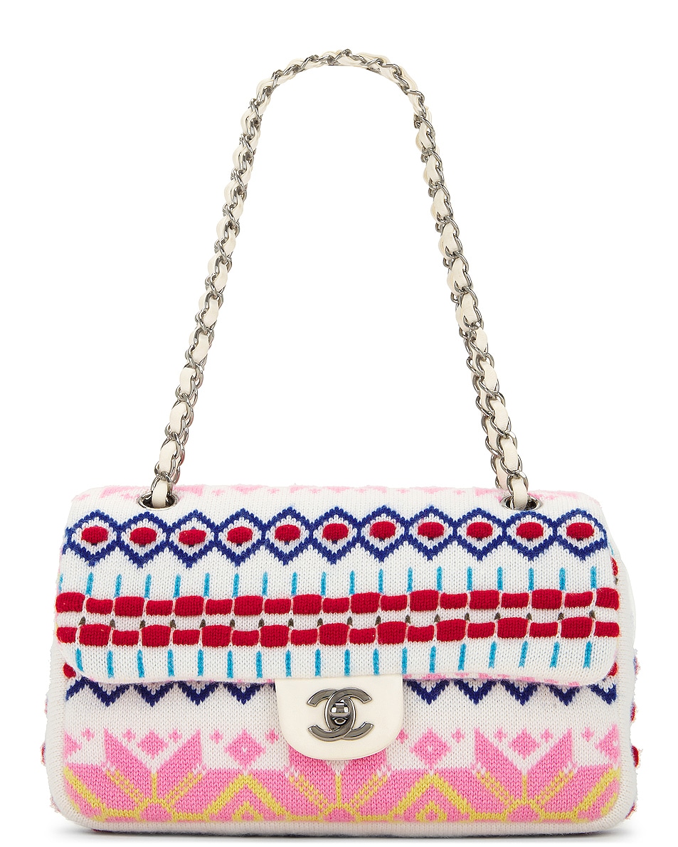 Image 1 of FWRD Renew Chanel Knit Flap Chain Shoulder Bag in Multi