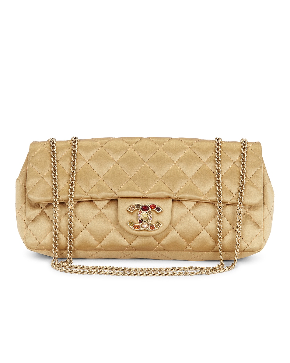 Image 1 of FWRD Renew Chanel Limited Edition Satin East West Flap Bag in Gold