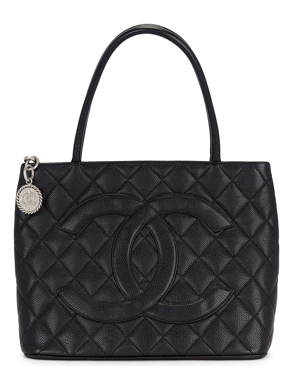 Image 1 of FWRD Renew Chanel Caviar Medallion Tote Bag in Black