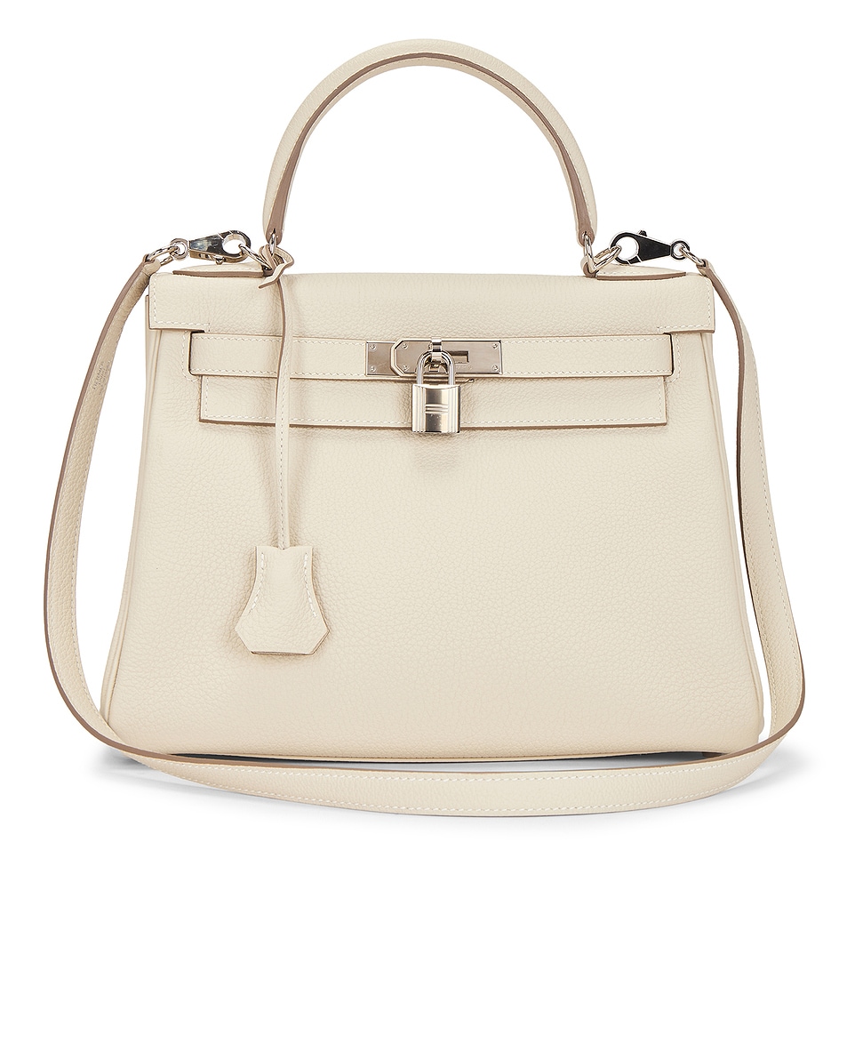 Image 1 of FWRD Renew Hermes Togo Kelly 28 Retourne Handbag in Craie