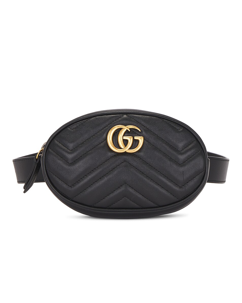 Image 1 of FWRD Renew Gucci GG Marmont Belt Bag in Black