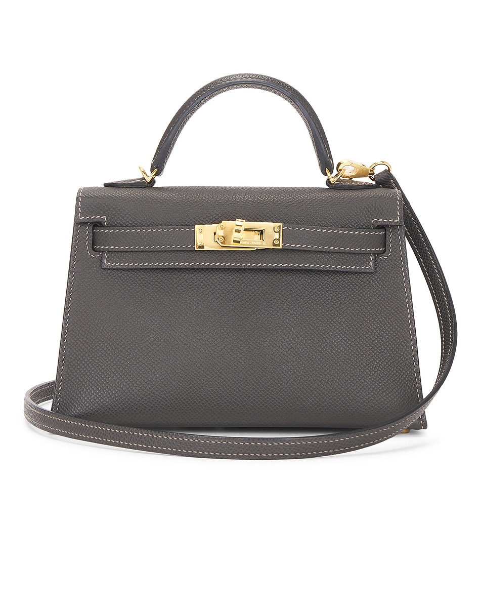 Image 1 of FWRD Renew Hermes Veau Epsom Kelly 20 Sellier Handbag in Gris Graphite