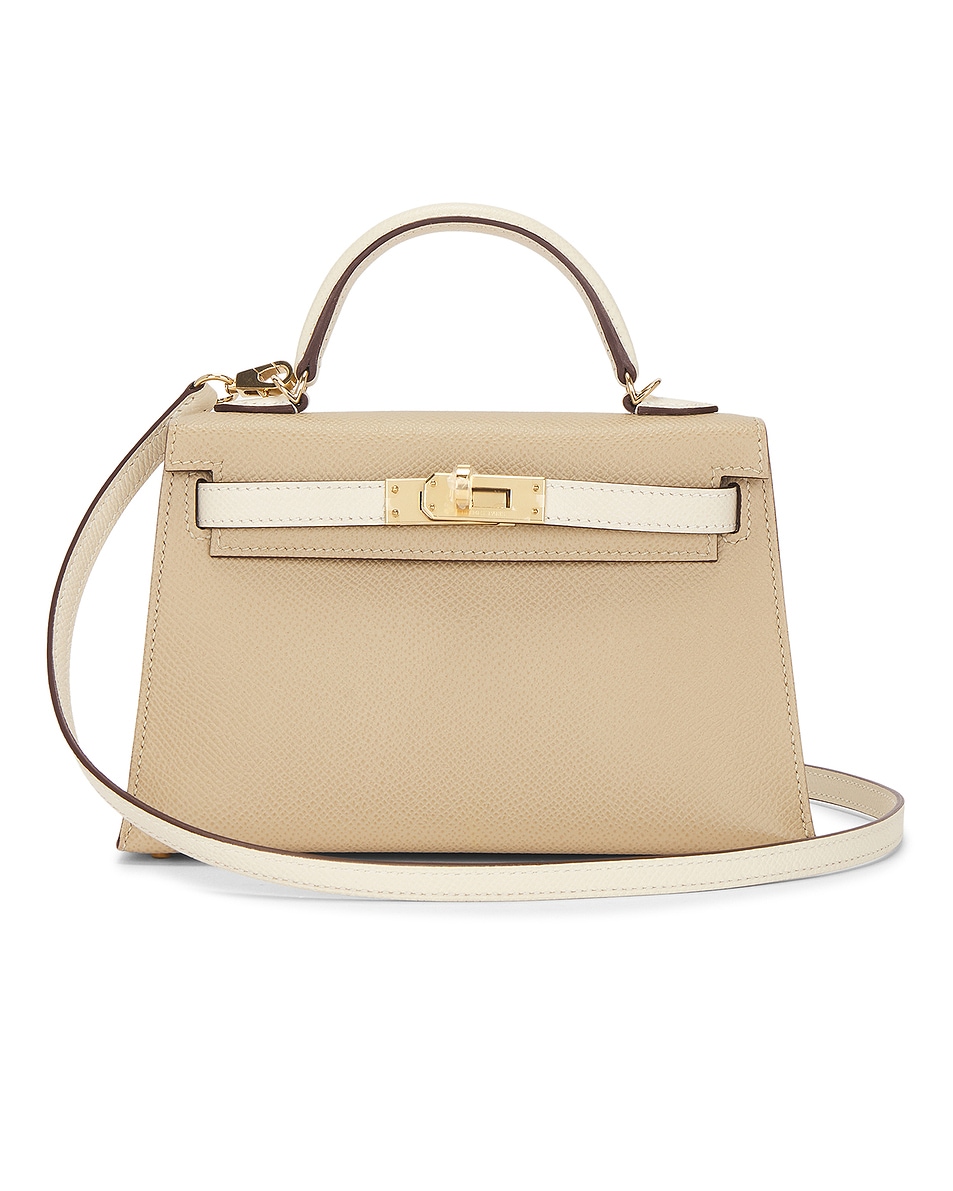 Image 1 of FWRD Renew Hermes Epsom Kelly 20 Sellier Handbag in Trench & Craie