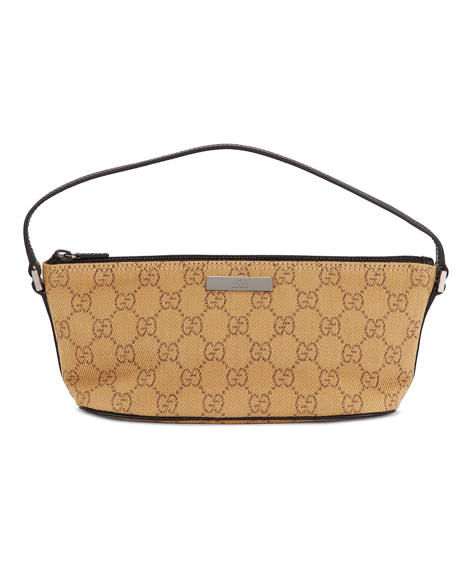 Image 1 of FWRD Renew Gucci GG Boat Pochette Shoulder Bag in Beige
