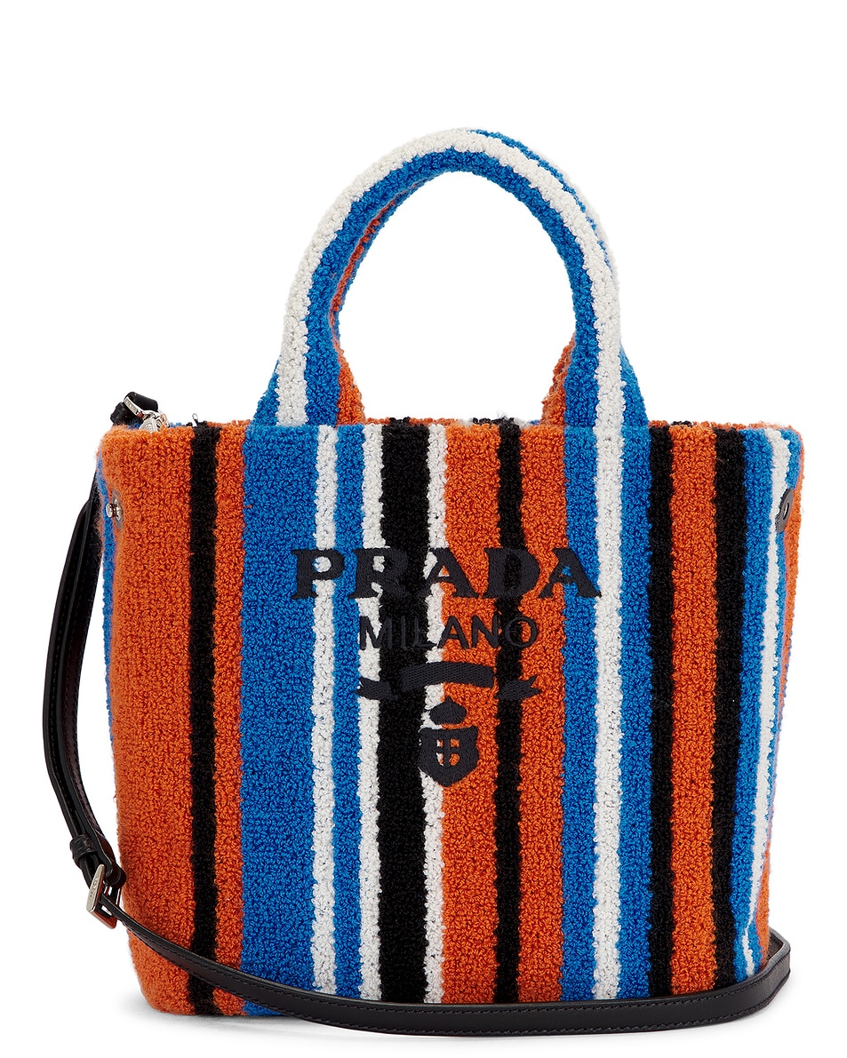 Image 1 of FWRD Renew Prada Terry Striped Tote Bag in Multi