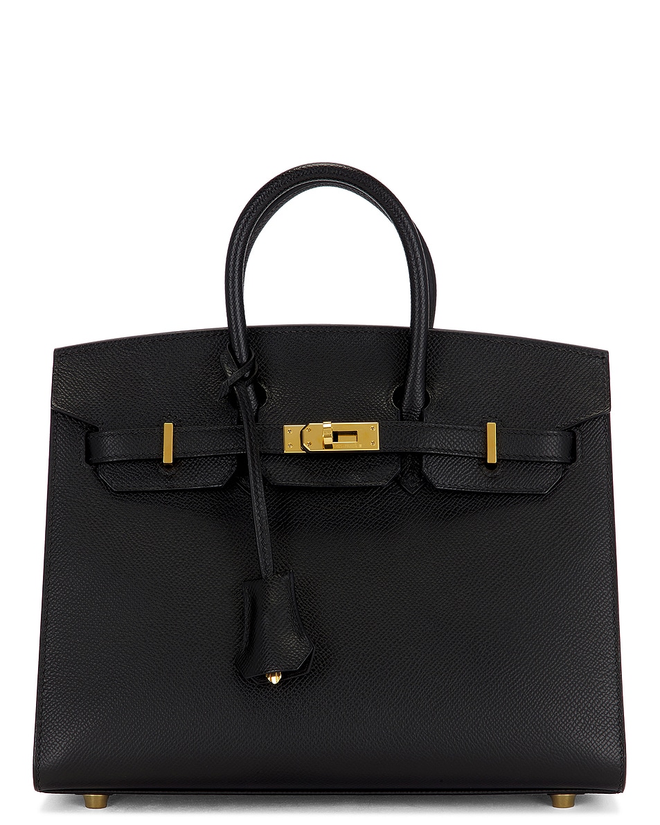 Image 1 of FWRD Renew Hermes Epsom Birkin Sellier 25 Handbag in Noir