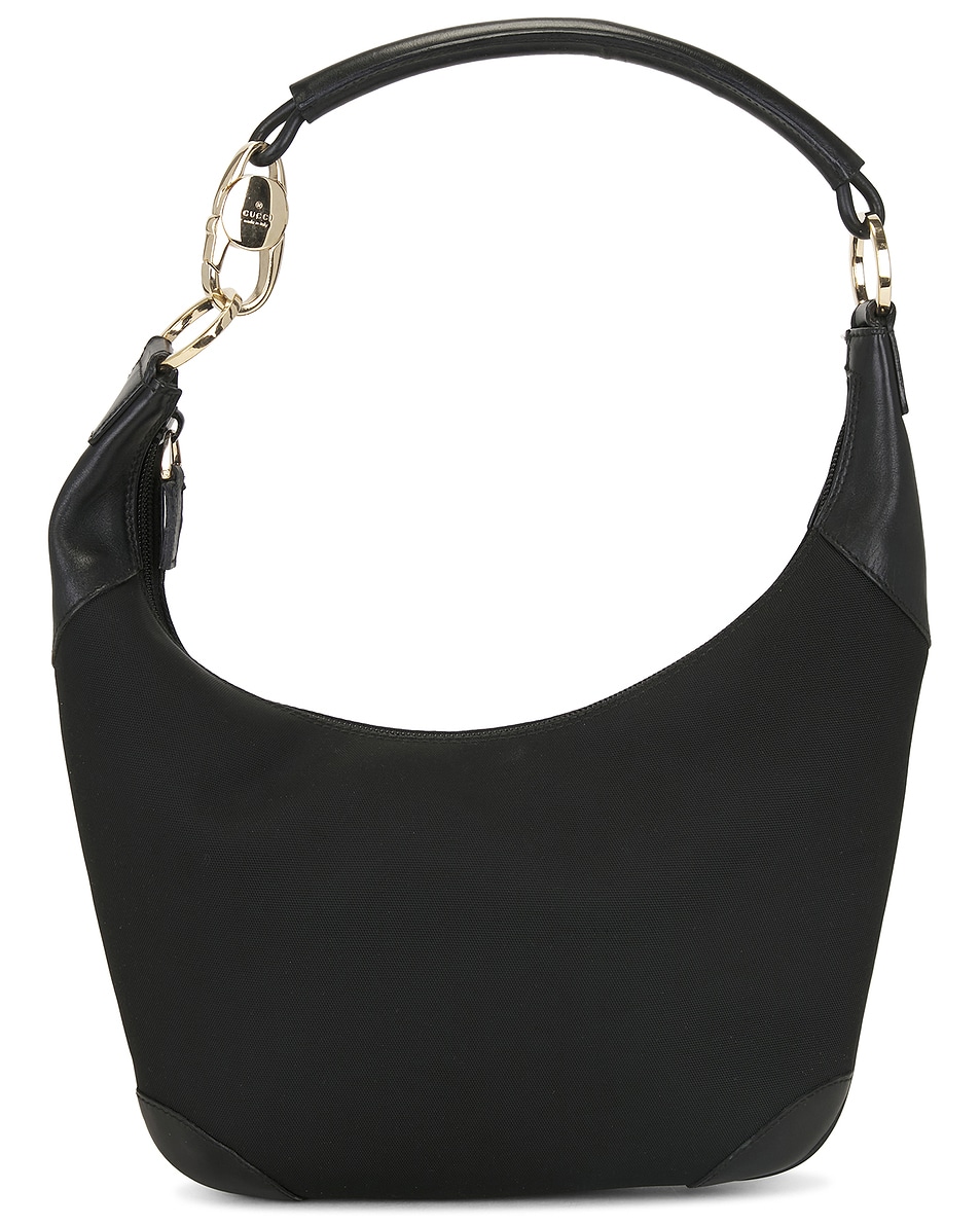 Image 1 of FWRD Renew Gucci Vintage Clasp Hobo Bag in Black