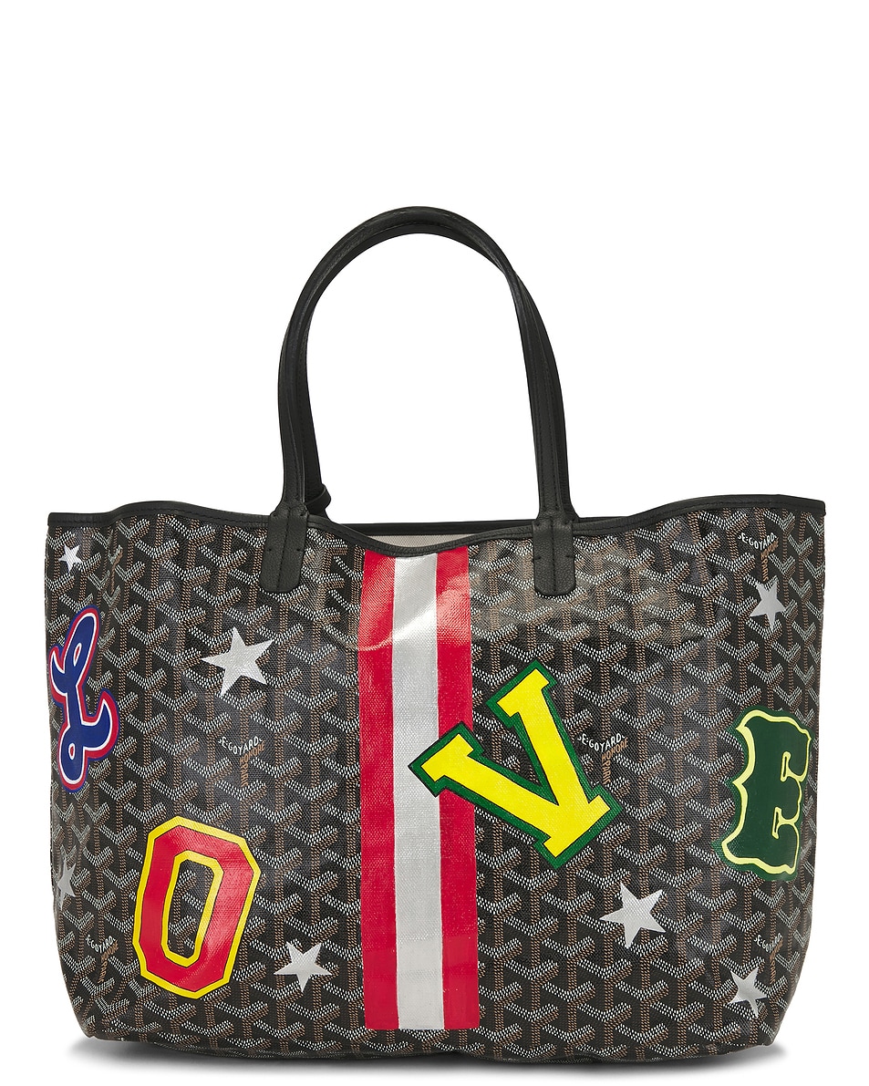 Image 1 of FWRD Renew Goyard Customized Varsity Letter Love Monogram Saint Louis PM Tote Bag in Brown
