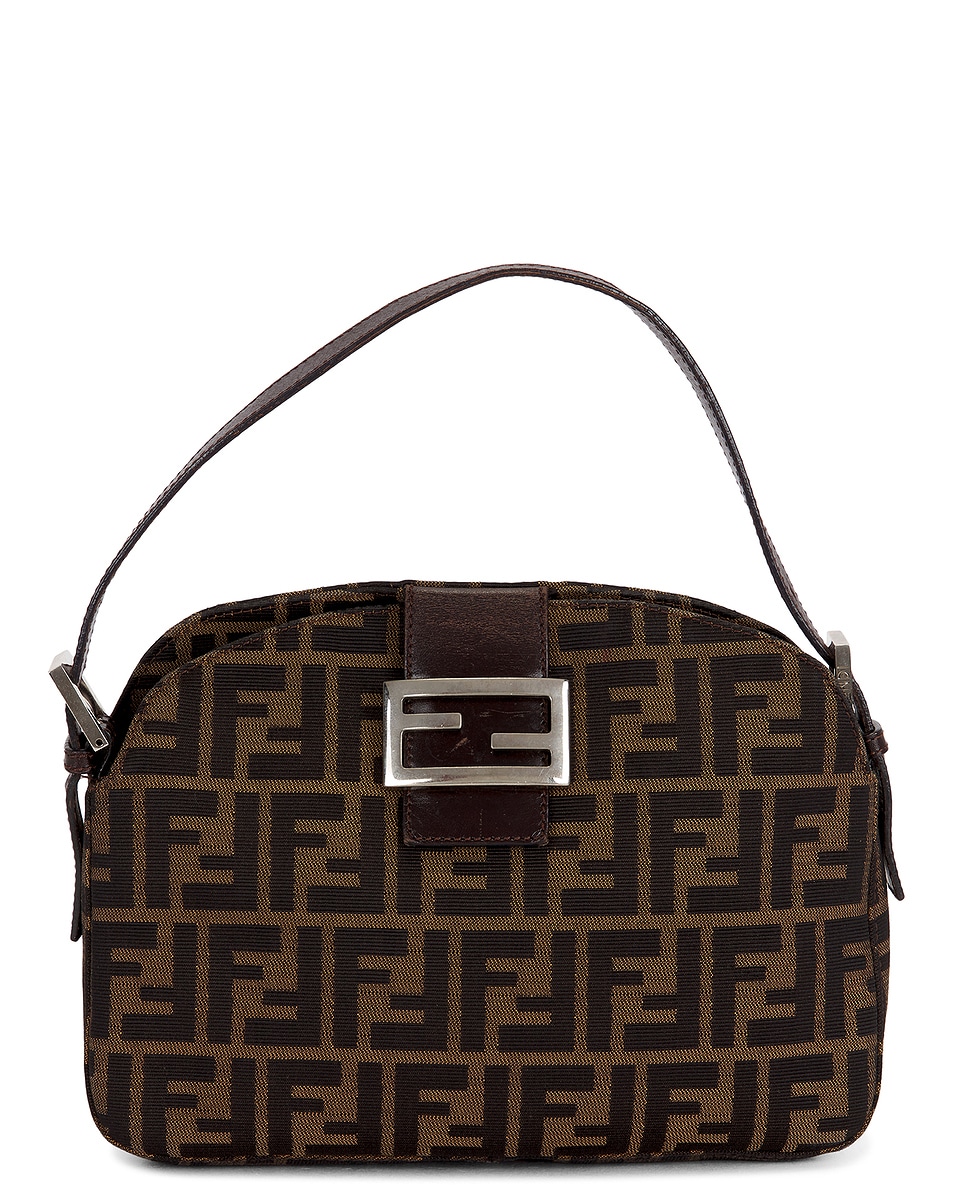 Image 1 of FWRD Renew Fendi Zucca Mama Forever Baguette Shoulder Bag in Brown