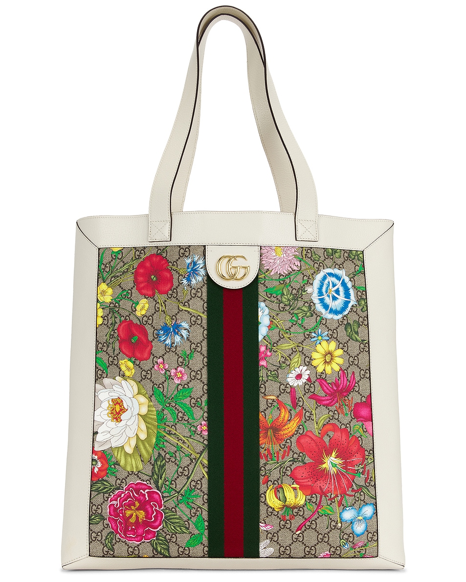 Image 1 of FWRD Renew Gucci Flora Ophidia Tote Bag in Multi