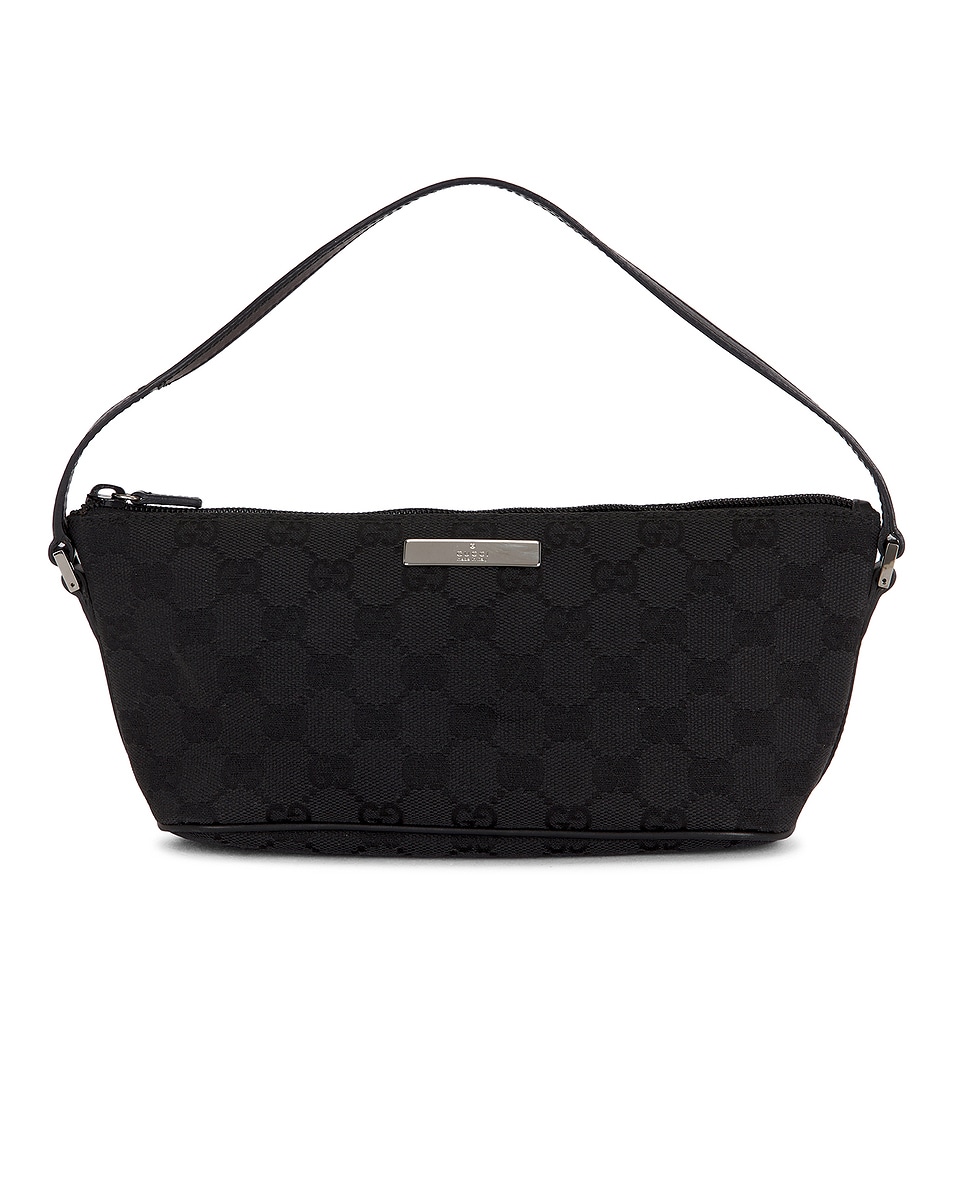 Image 1 of FWRD Renew Gucci GG Boat Pochette Shoulder Bag in Black