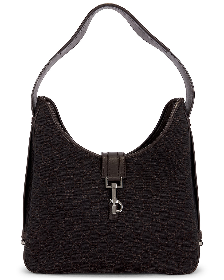 Image 1 of FWRD Renew Gucci Hook Closure Hobo Bag in Black