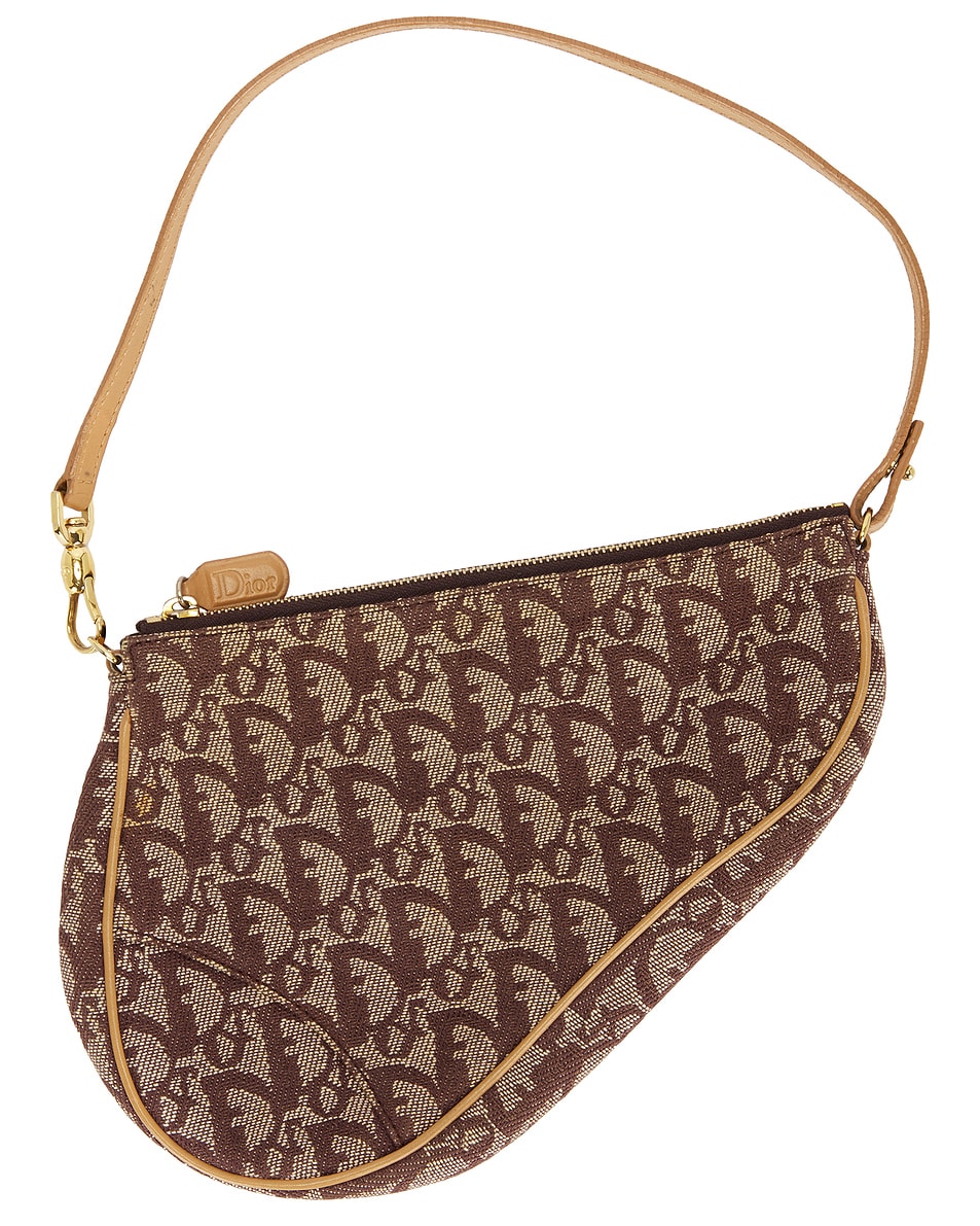 Image 1 of FWRD Renew Dior Trotter Saddle Bag in Brown