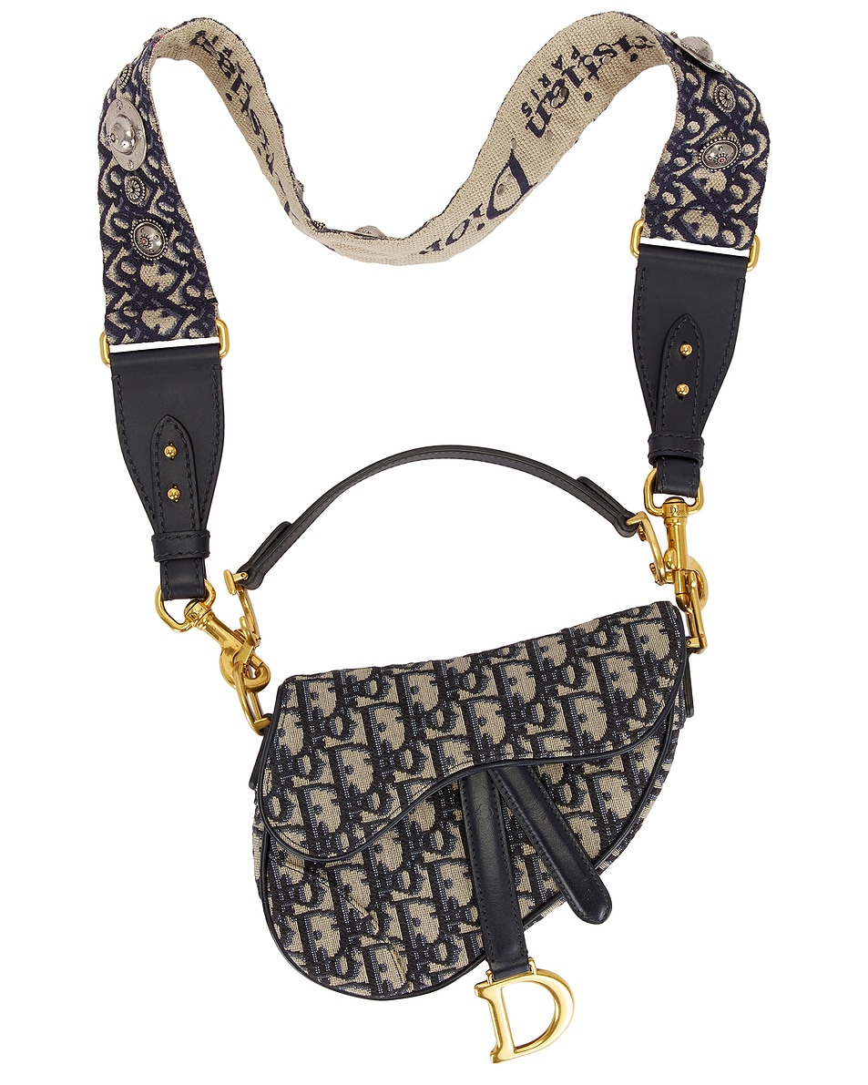 Image 1 of FWRD Renew Dior Saddle Bag in Navy