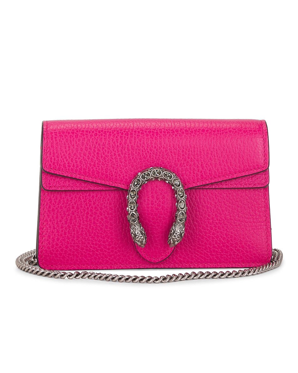 Image 1 of FWRD Renew Gucci Super Mini Dionysus Shoulder Bag in Pink