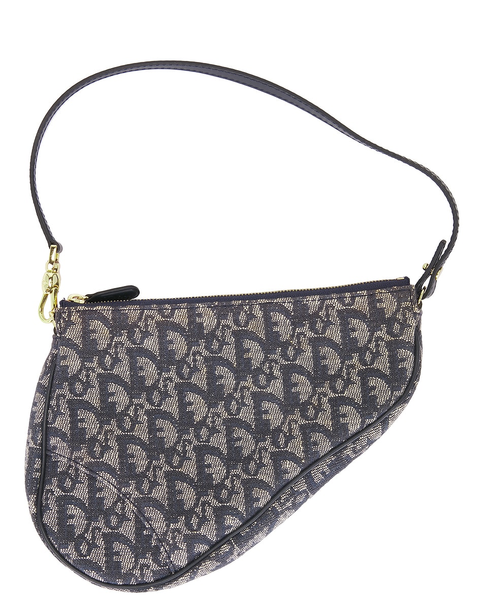 Image 1 of FWRD Renew Dior Diorissimo Pochette Saddle Bag in Navy