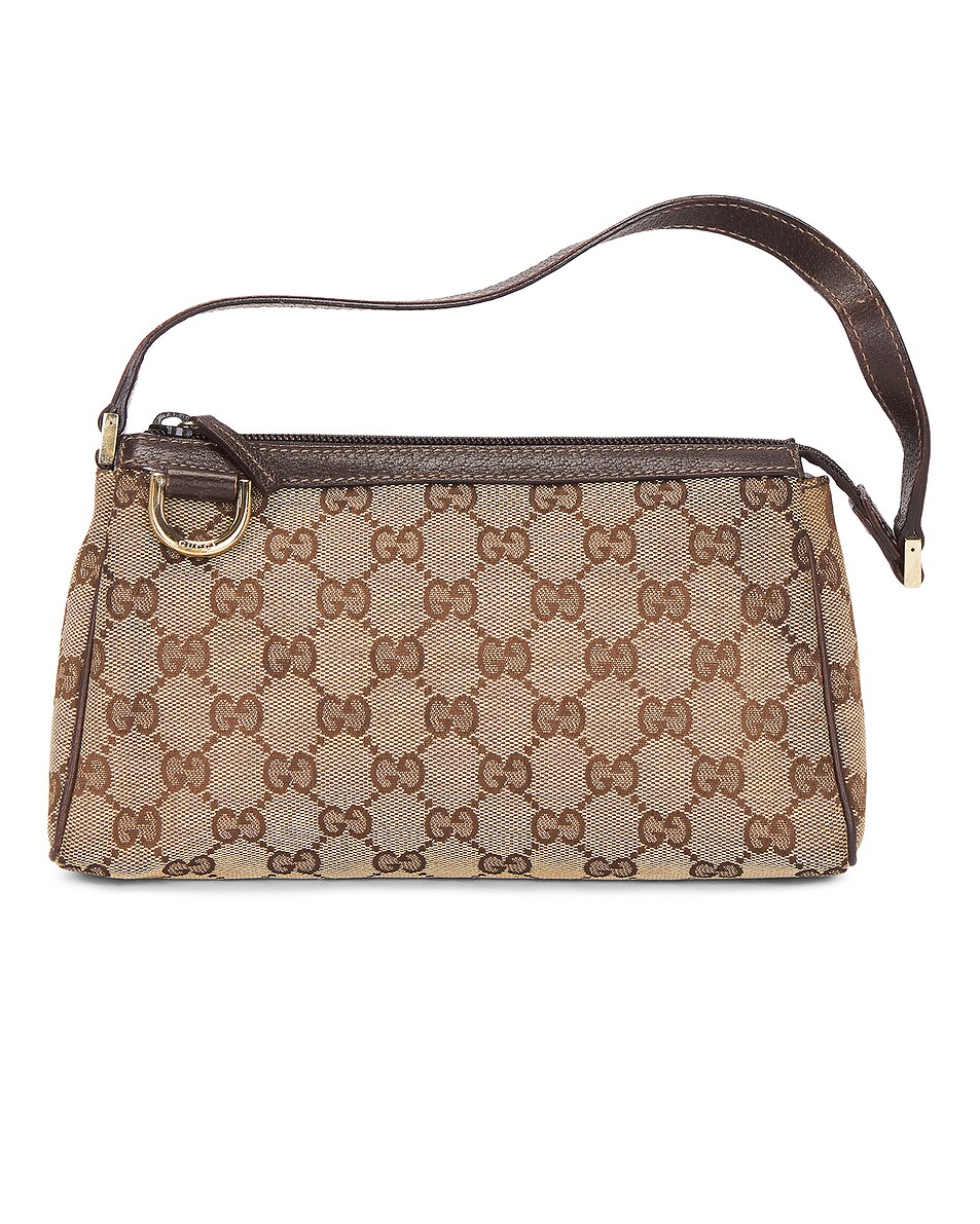 Image 1 of FWRD Renew Gucci Abbey D-Ring Pochette Shoulder Bag in Beige