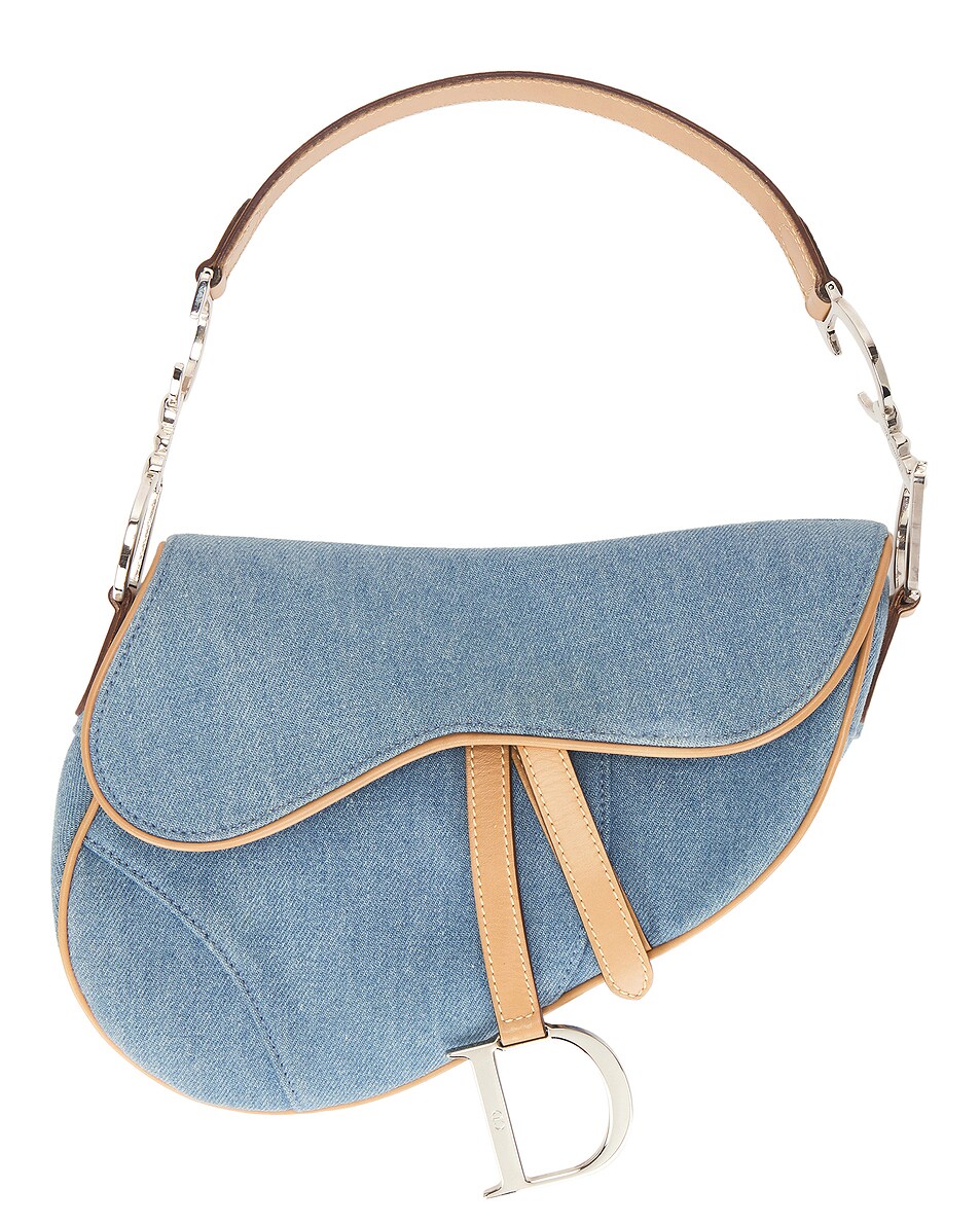 Image 1 of FWRD Renew Dior Denim Saddle Bag in Blue