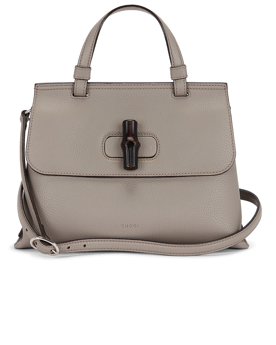 Image 1 of FWRD Renew Gucci Bamboo Daily Handbag in Grey