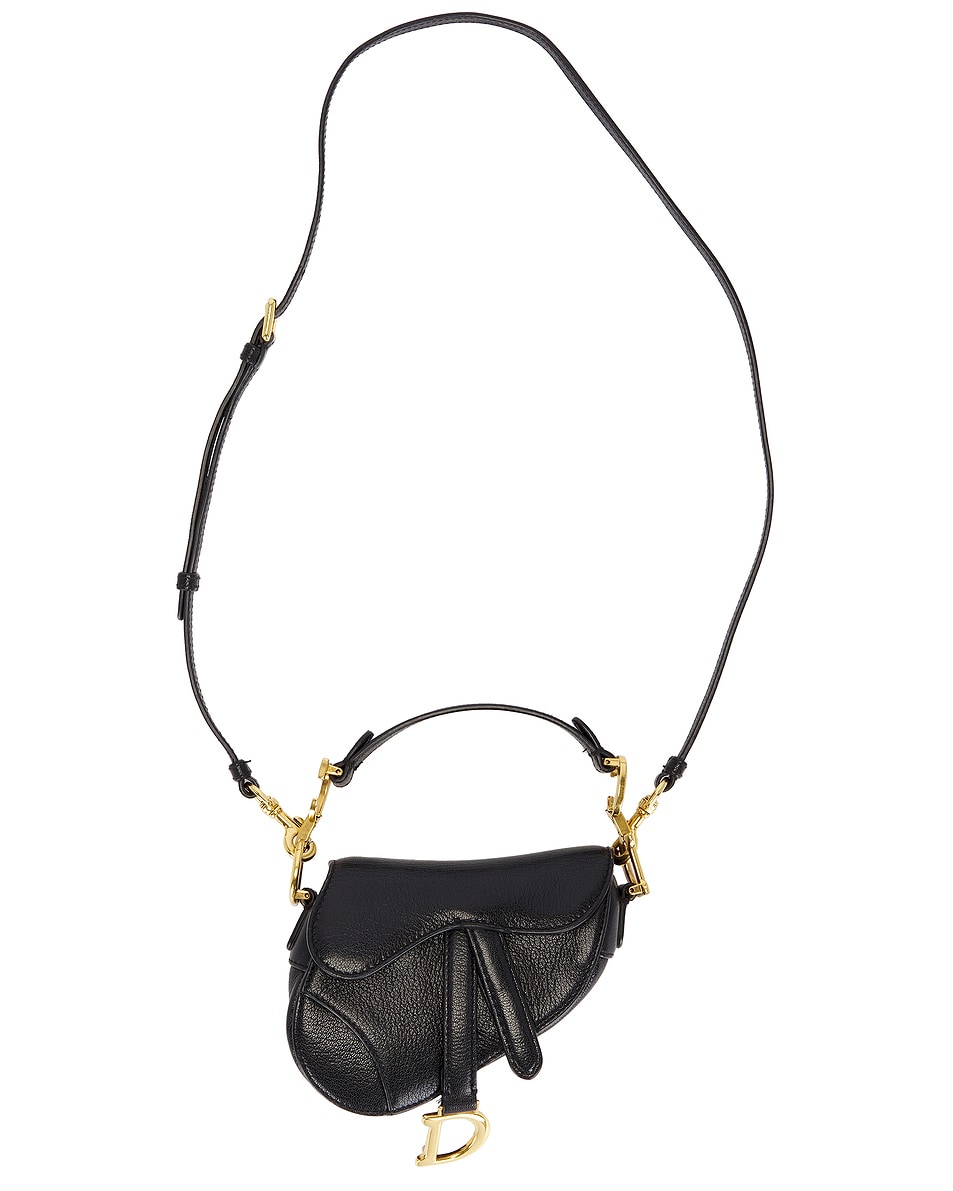 Image 1 of FWRD Renew Dior Mini Saddle Bag in Black