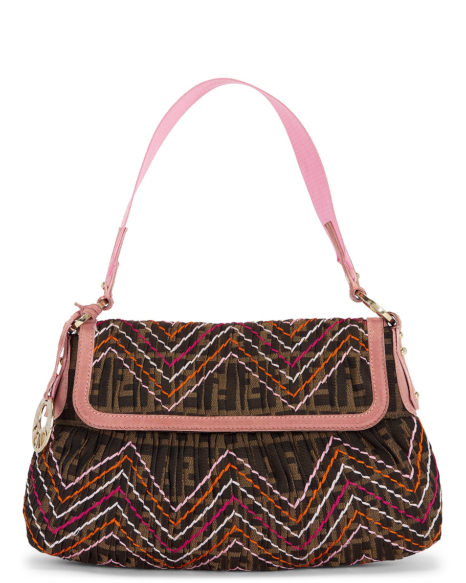 Image 1 of FWRD Renew Fendi Vintage Zucca Chef Shoulder Bag in Brown