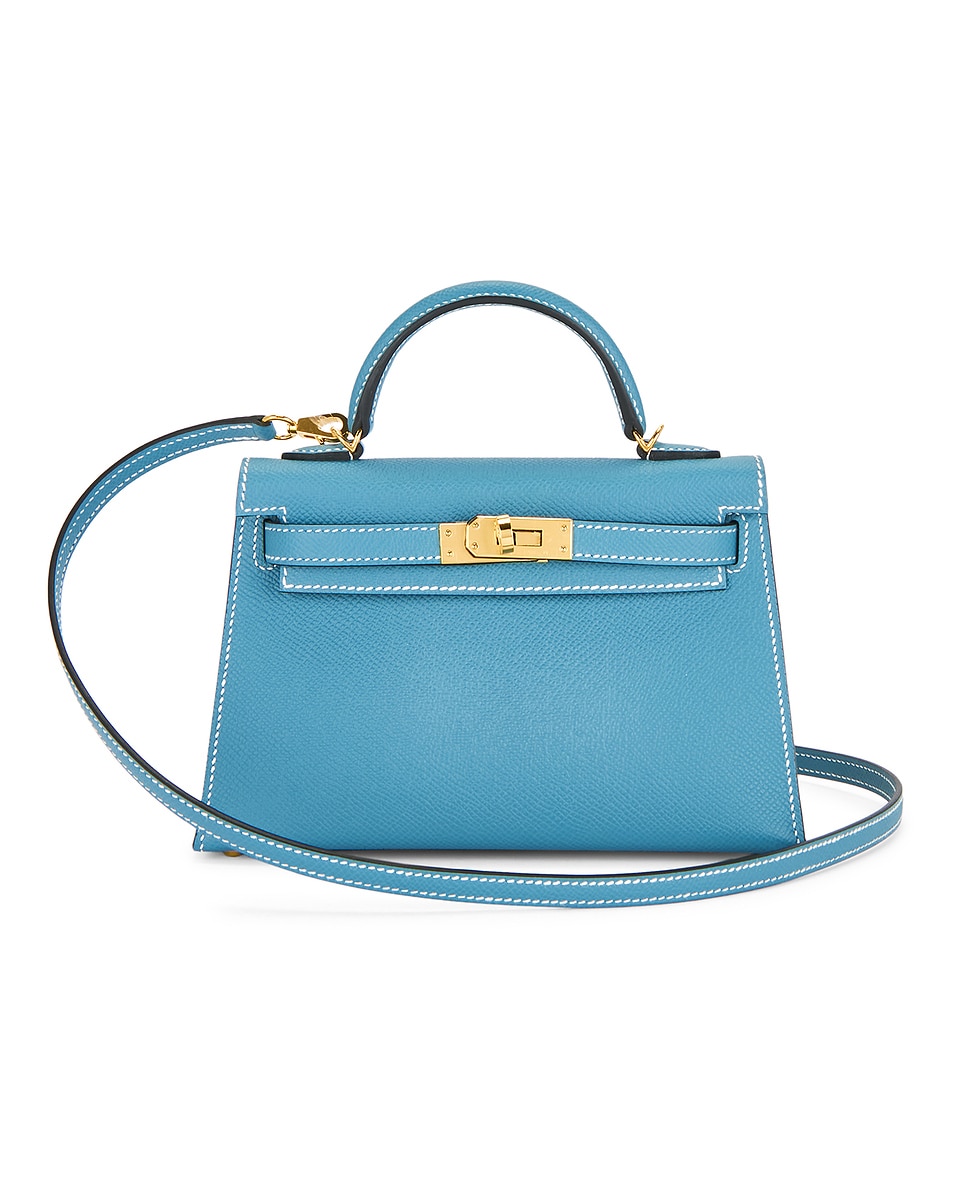 Image 1 of FWRD Renew Hermes Kelly 20 Handbag in Bleu Jean