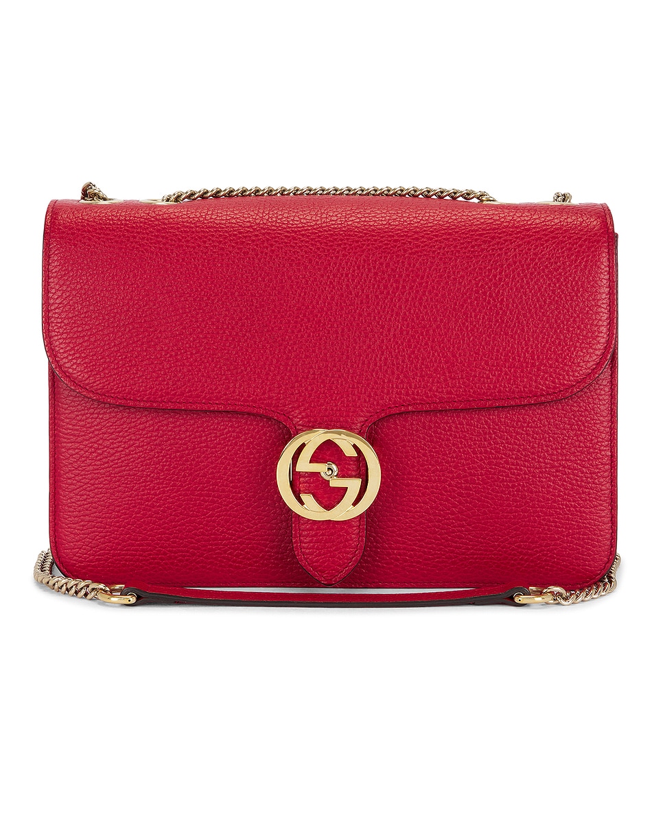 Image 1 of FWRD Renew Gucci Interlocking G Crossbody Bag in Hibiscus Red