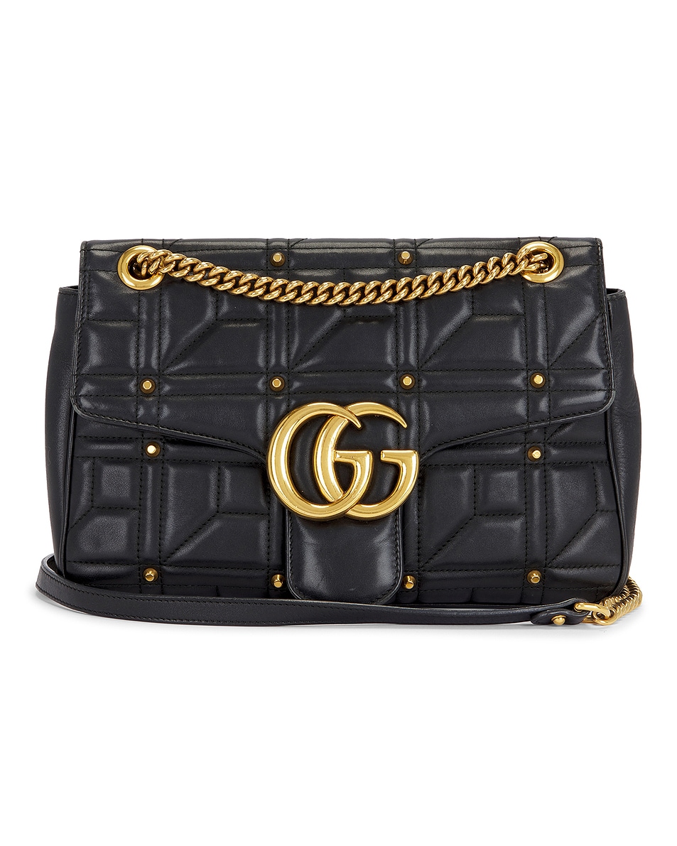 Image 1 of FWRD Renew Gucci GG Marmont Shoulder Bag in Black
