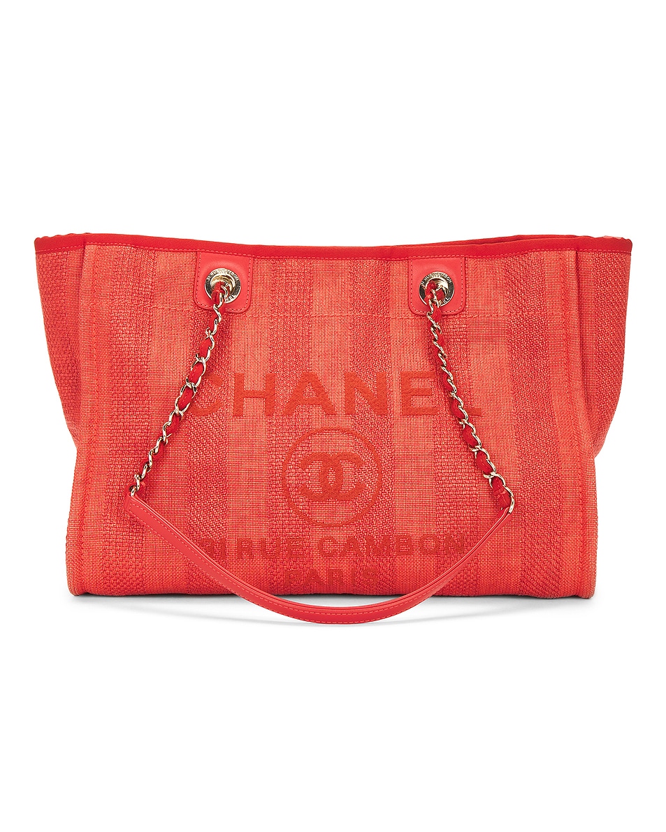 Image 1 of FWRD Renew Chanel Deauville GM Tote Bag in Red