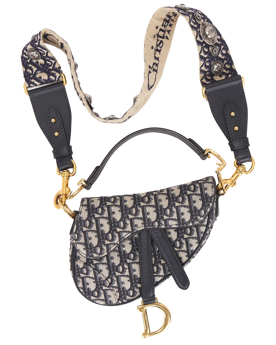 Image 1 of FWRD Renew Dior Trotter Saddle Bag in Navy