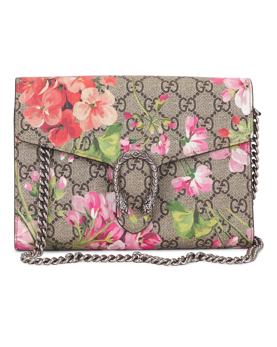 Image 1 of FWRD Renew Gucci GG Blooms Dionysus Shoulder Bag in Beige