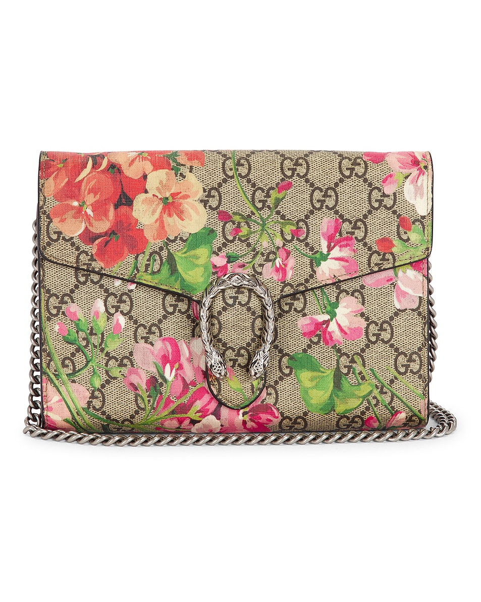 Image 1 of FWRD Renew Gucci GG Blooms Dionysus Shoulder Bag in Beige