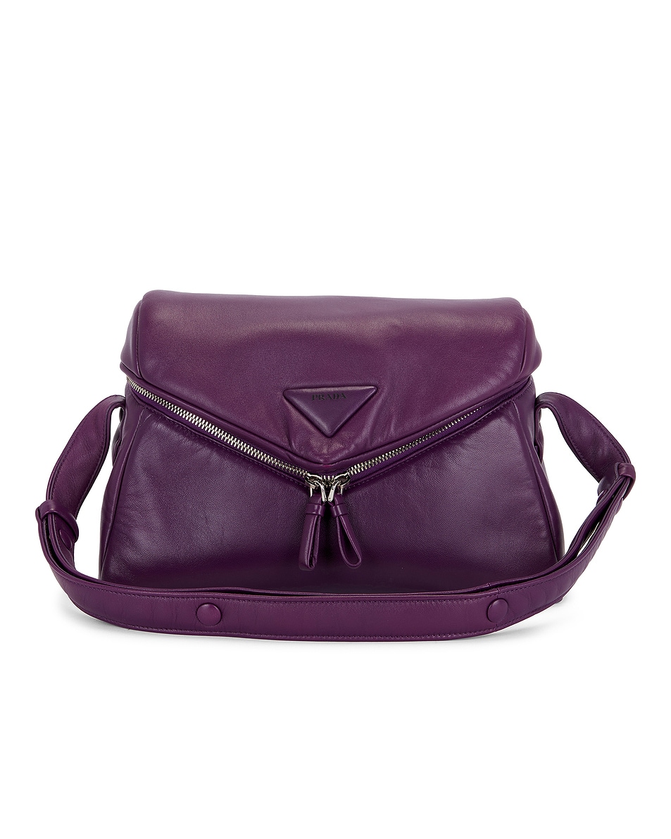 Image 1 of FWRD Renew Prada Padded Nappa Signaux Shoulder Bag in Purple