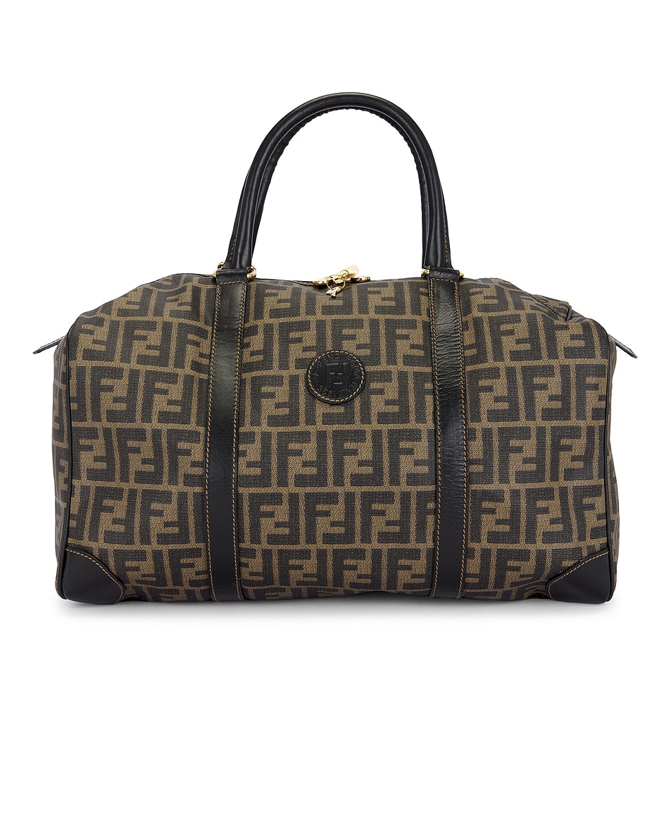 Image 1 of FWRD Renew Fendi Zucca Boston Bag in Brown