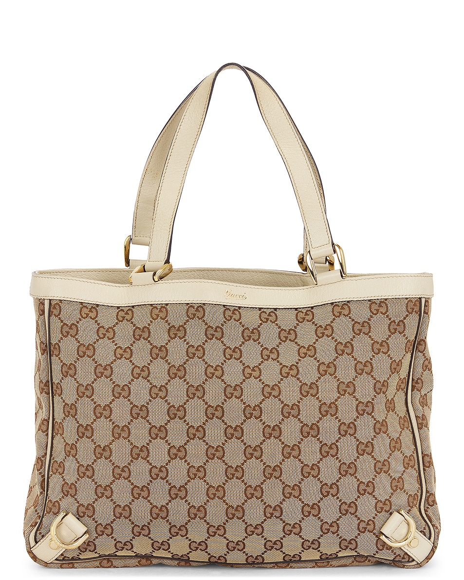 Image 1 of FWRD Renew Gucci Abbey Tote Bag in Beige